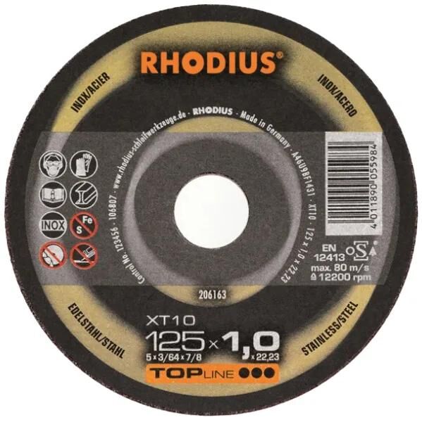 Disque à tronçonner Rhodius xt10 mini séparateur extra-fin.xt10 ø1 65mm
