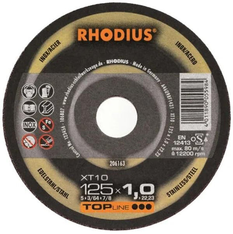 Disque à tronçonner Rhodius xt10 mini séparateur extra-fin.xt10 ø1 65mm