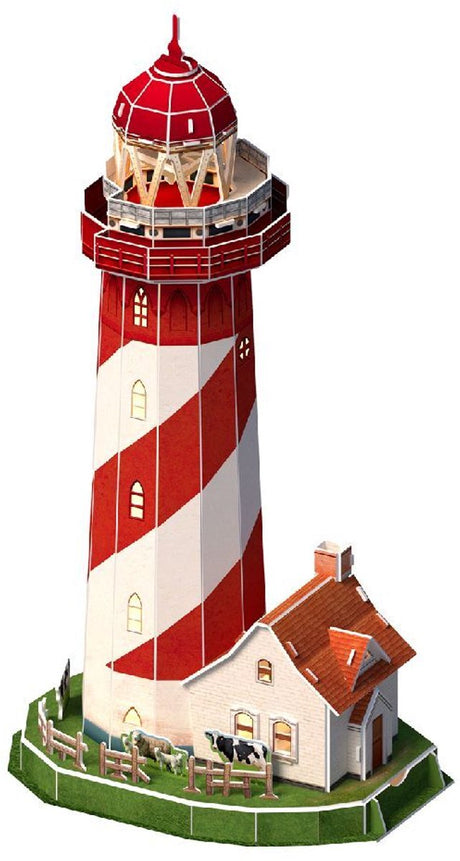 Puzzle 3D cubique amusant phare LED, 51 pièces.