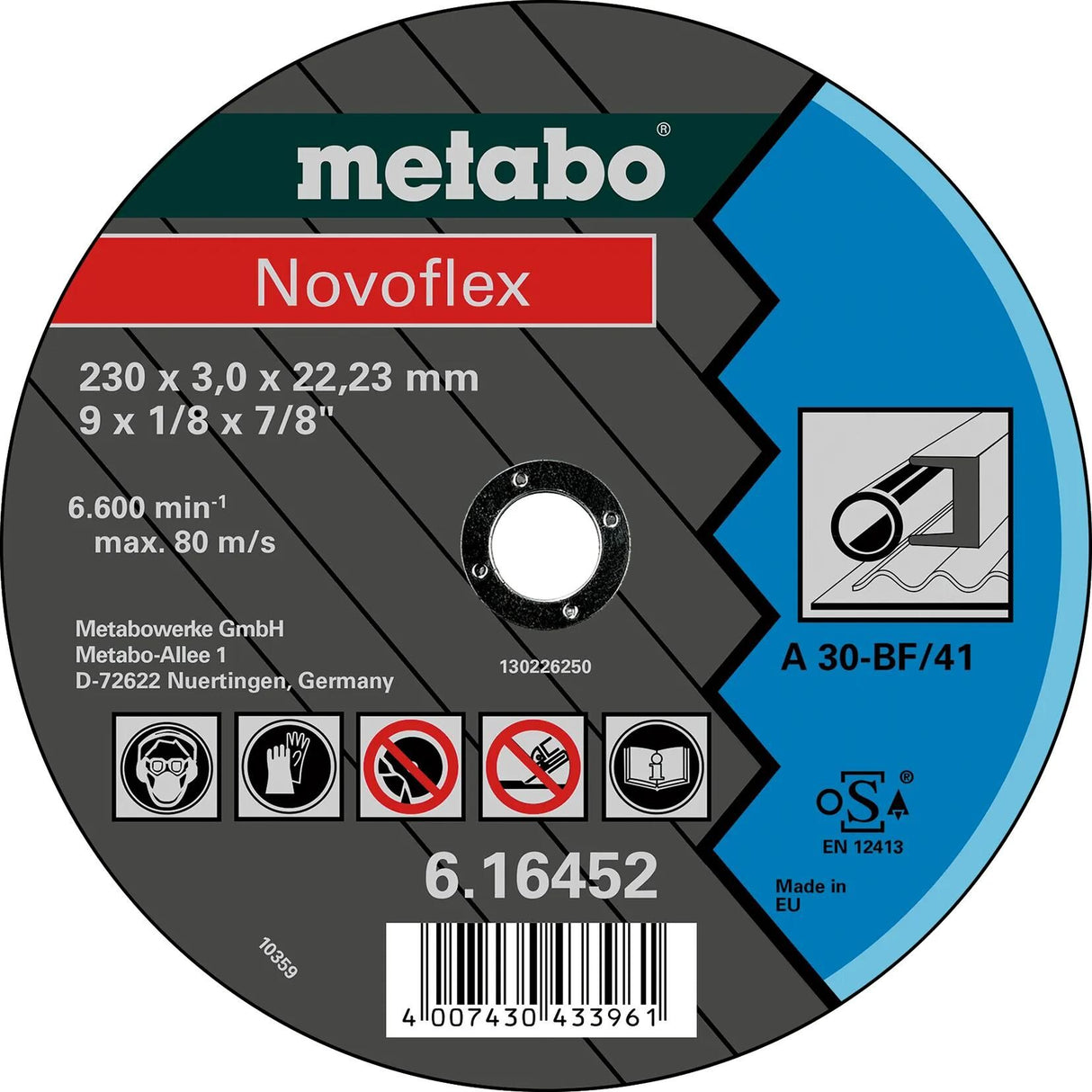 Disque à tronçonner Metabo Disques à tronçonner Novoflex 180x3,0x22.