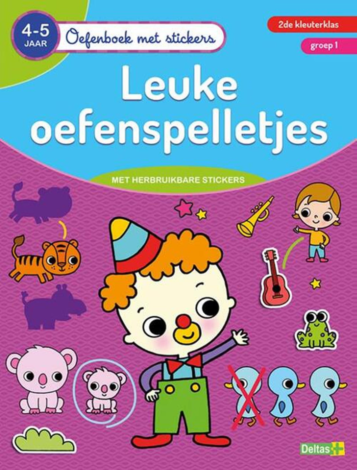 Cahier d'exercices Deltas avec autocollants - jeux d'entraînement amusants (4-5 ans)