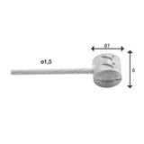 Rem Binnenkabel Elvedes 2000 mm en acier inoxydable Ø1,5 mm T-nippel (100 pièces)