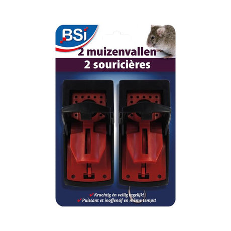 Pièges à souris Bsi en plastique, 2 pièces sur carte