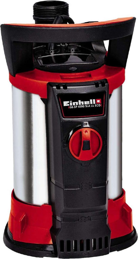 Pompe submersible électrique Einhell ge-sp 4390 n-a ll eco - 430 w - 9 000 l h - max. tête : 8 m - max. profondeur d'immersion : 7 m - aspiration jusqu'à : 1 mm - technologie eco-power - technologie aqua-sensor