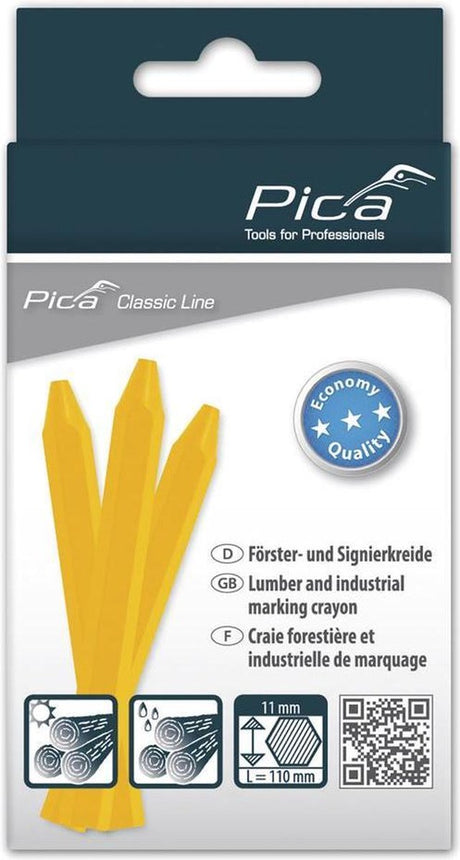 Pica 591 44 craie de marquage eco - 11x110mm - 12 pièces - jaune