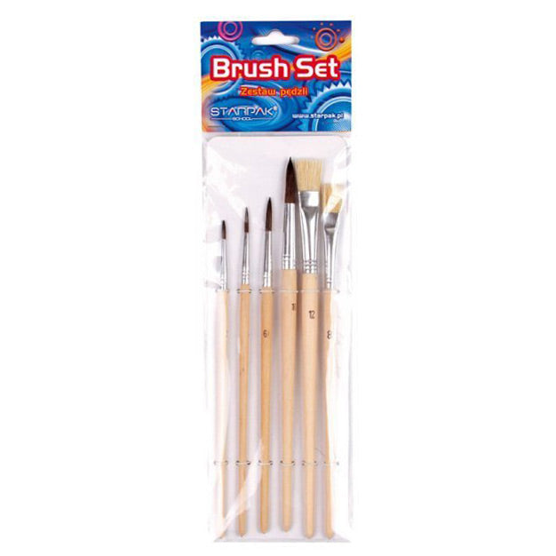 Jeu de pinceaux, 6 pièces.