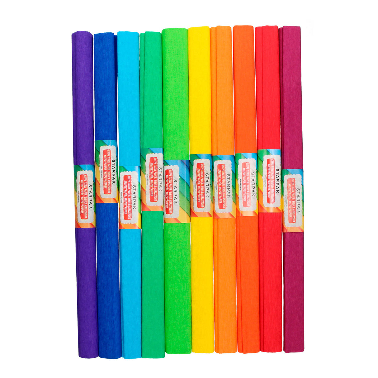 Arc-en-ciel en papier crépon, lot de 10 couleurs