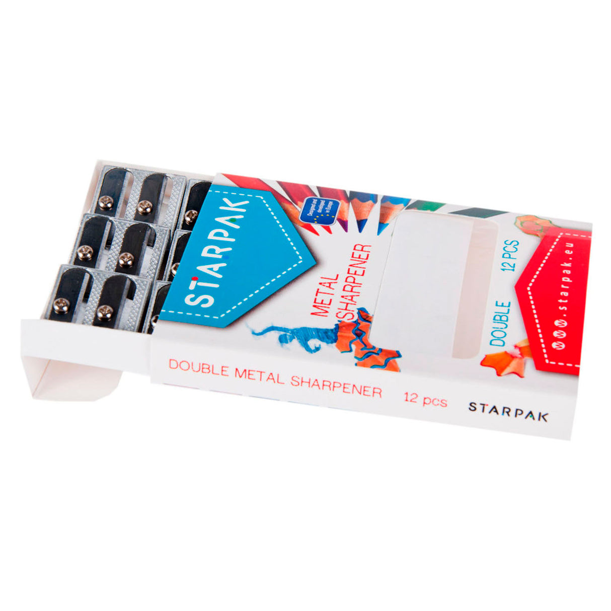 Taille-crayon double en métal, 12 pcs.