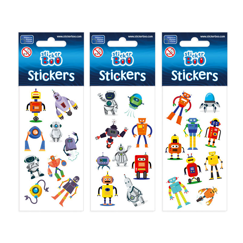 Feuille d'autocollants robots