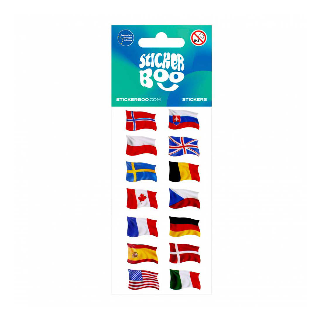 Feuille d'autocollants de drapeaux