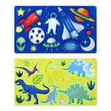 Modèle de dessin dinosaures, cosmos