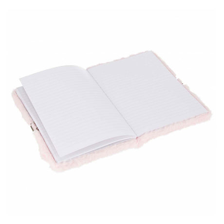 Journal intime en peluche diablotin coeur de lapin avec serrure, a5