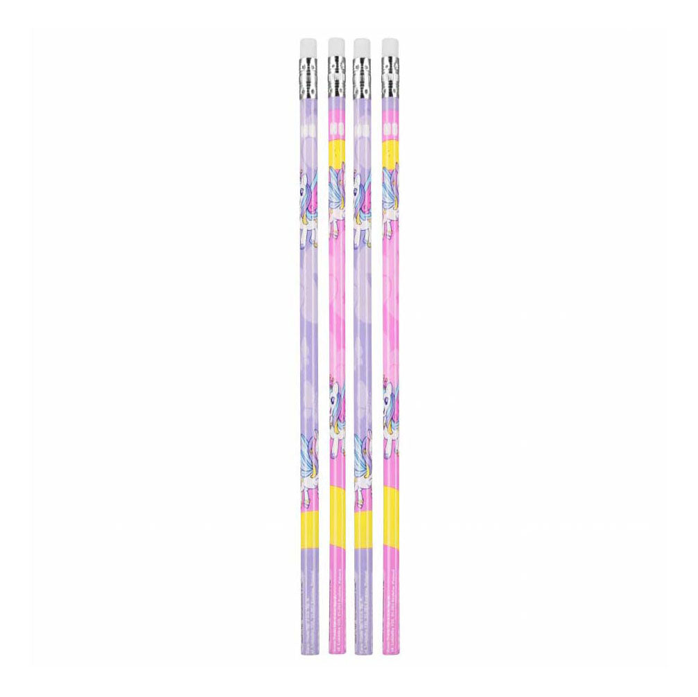Crayon HB avec gomme licorne, 4 pcs.