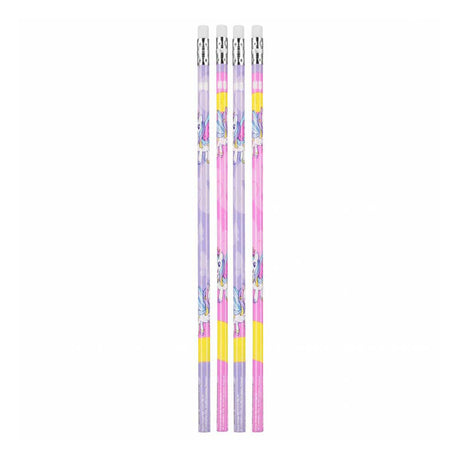 Crayon HB avec gomme licorne, 4 pcs.