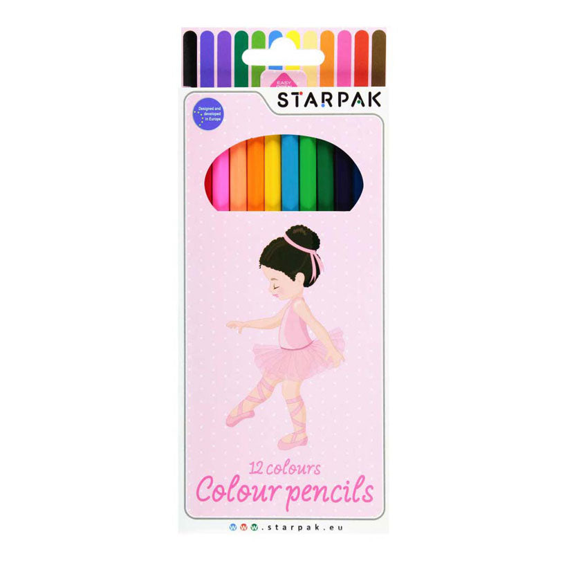 Crayons 12 couleurs ballerine