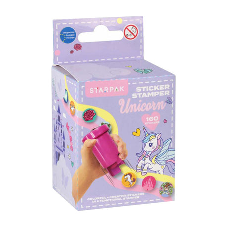 Timbre autocollant licorne, 160pcs.