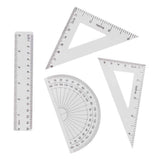 Jeu de géométrie 15 cm, 4 pièces.