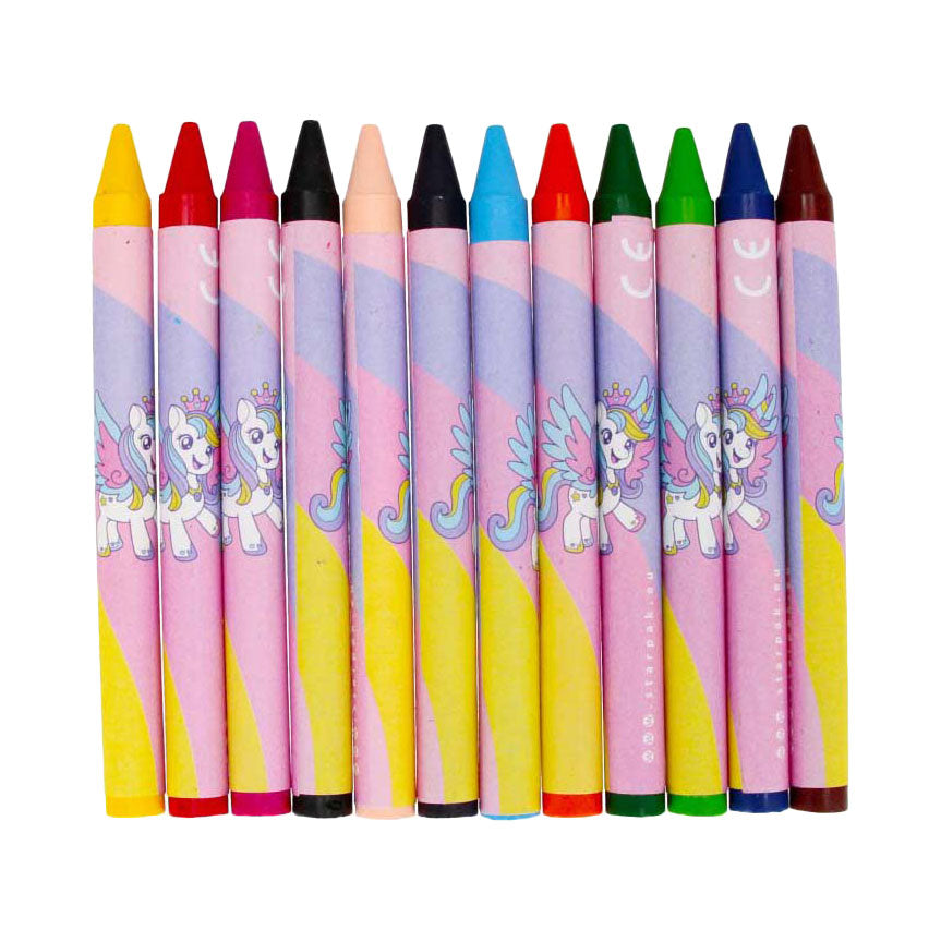 Crayon de cire licorne, 12 pcs.