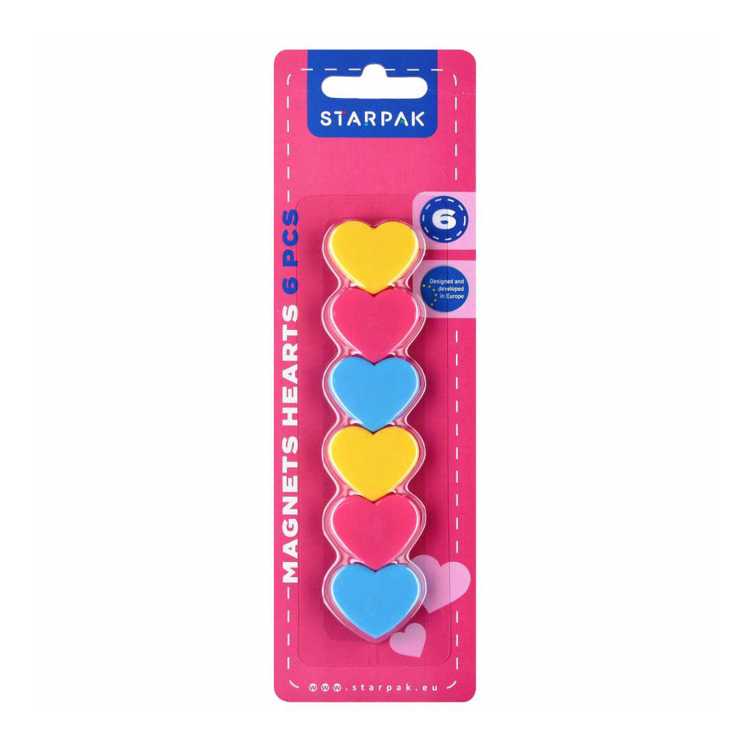 Aimants coeur, 6 pcs.