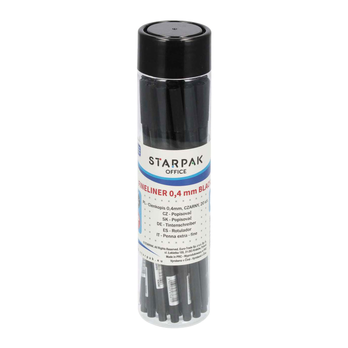 Fineliner rond 0,4 noir, 20 pcs.
