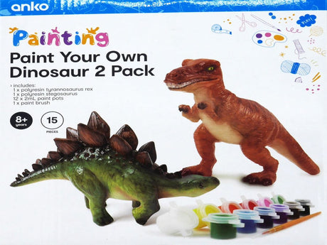Playgo 2 dinosaures pour peindre le tyrannosaure rex et le stégosaure