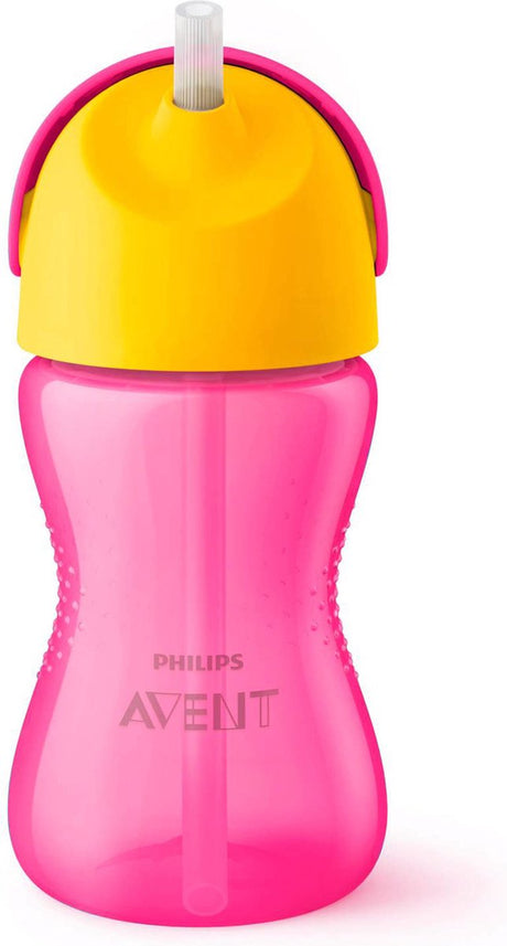 Philips avent gobelet avec paille - 12+ mois - 300 ml - rose jaune - scf798 02