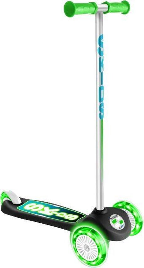 Commande de patins clignotant trottinette enfant 3 roues frein à pied vert noir
