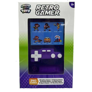 Incroyable console de jeu d'arcade cool avec écran couleur 7 cm violet transparent | 2 pièces