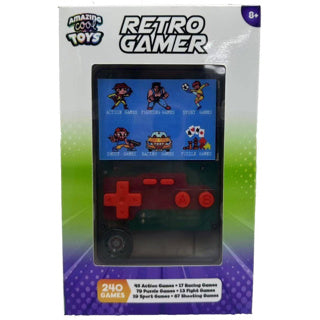 Incroyable console de jeu d'arcade cool avec écran couleur 7 cm noir transparent | 2 pièces