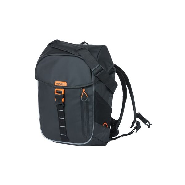 Basil Miles Tarpaulin Bicycle Sac à dos Nordlicht - Sac à dos noir étanche pour les cyclistes - 17L - Unisexe - Sport - Black