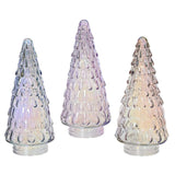 Decoris statue sapin de Noël verre irisé 23cm
