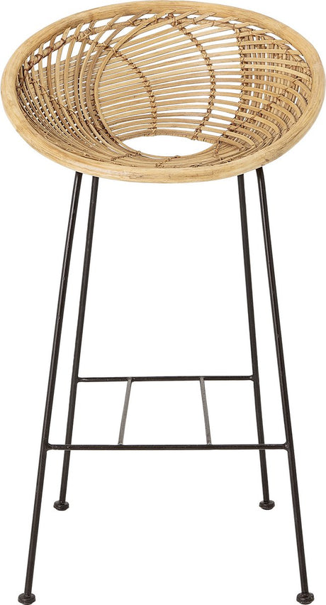 Bloomingville - tabouret de bar yonne - beige - rotin