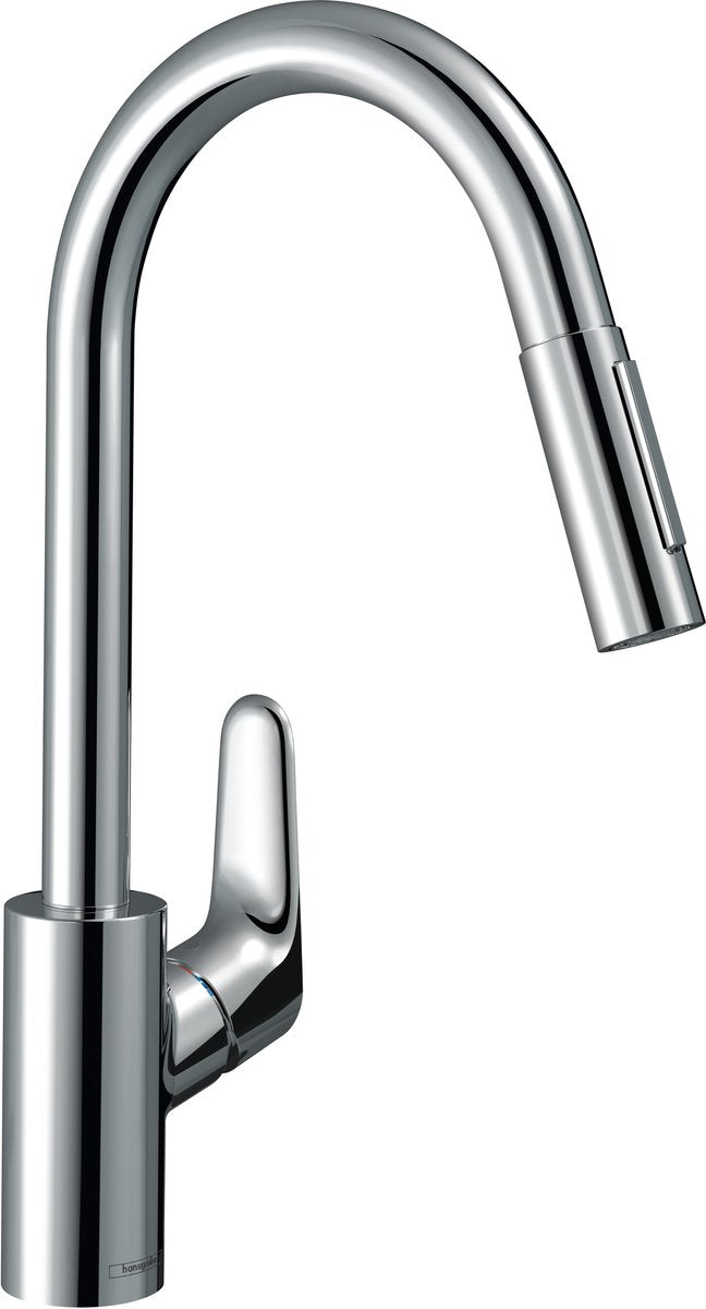 Hansgrohe focus m41 - mitigeur de cuisine - commande à levier unique - 240 mm - douchette extractible - chrome - 2 types de jet