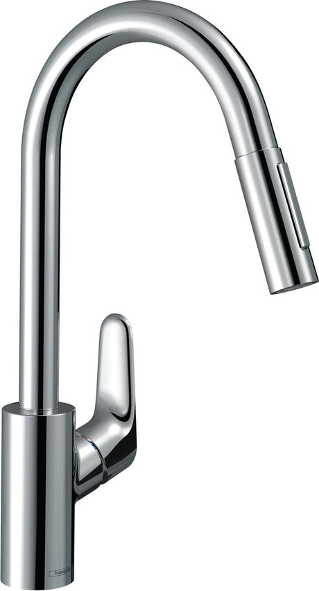 Hansgrohe focus m41 - mitigeur de cuisine - commande à levier unique - 240 mm - douchette extractible - chrome - 2 types de jet