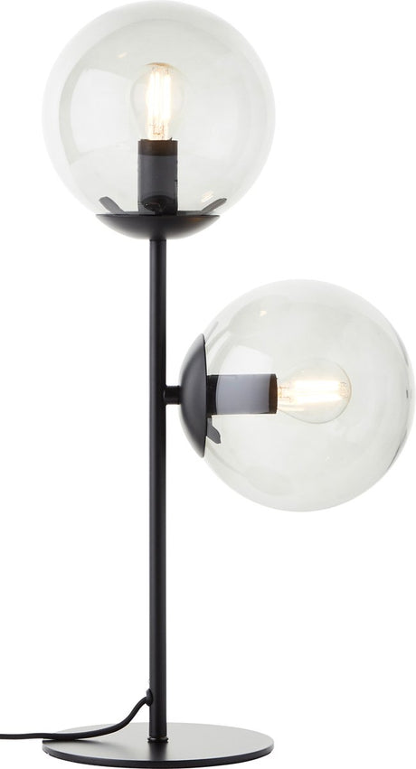 Brilliant ariol - lampe de table - verre - 2xe14 max. 40w - noir