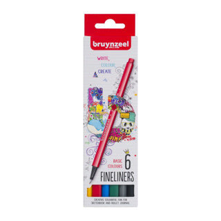 Bruynzeel set de fineliners basiques 6 couleurs