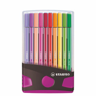 Feutre Stabilo 68 colorparade rose anthracite boîte de 20 pièces