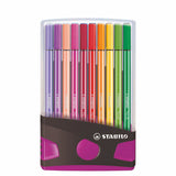 Feutre Stabilo 68 colorparade rose anthracite boîte de 20 pièces