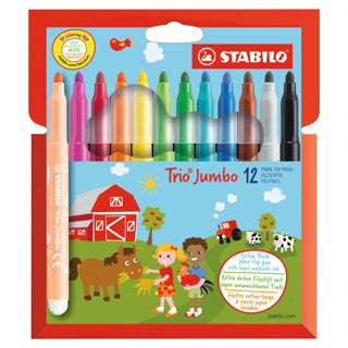 Stabilo trio jumbo - viltstift - set avec 12 pièces