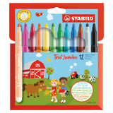 Stabilo trio jumbo - viltstift - set avec 12 pièces