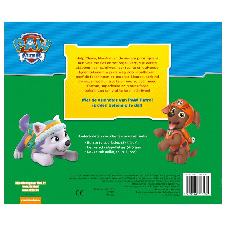 Deltas Paw Patrol - premiers jeux d'écriture (3-4 ans)