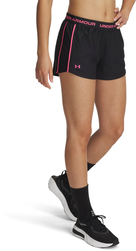 Under Armour Tech Play Up Shorts-blk Pantalon de sport pour femme - noir - super rose