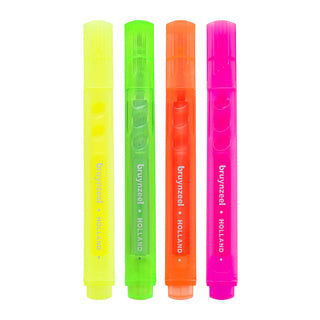 Bruynzeel surligneurs néon 4 couleurs | 3 pièces