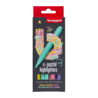 Bruynzeel surligneur set pastel 4 couleurs