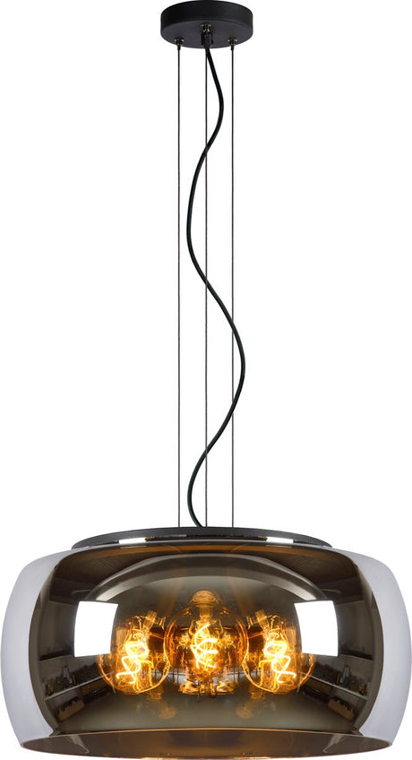Lucide olivia - suspension - ø 50 cm - 3xe27 - fumé