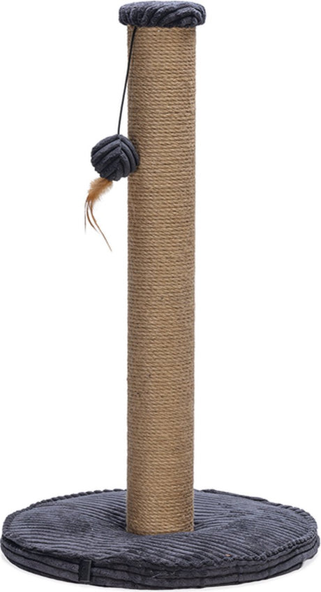 Designed by lotte krabpaal ribbed - incl speeltje - ribbed stof jute - antraciet - 41x41x70 cm