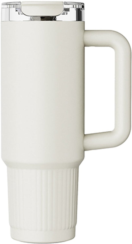 Tasse thermos kozie sans marque sans marque 980 ml – acier inoxydable – double paroi isotherme – beige crème – pour boissons chaudes et froides