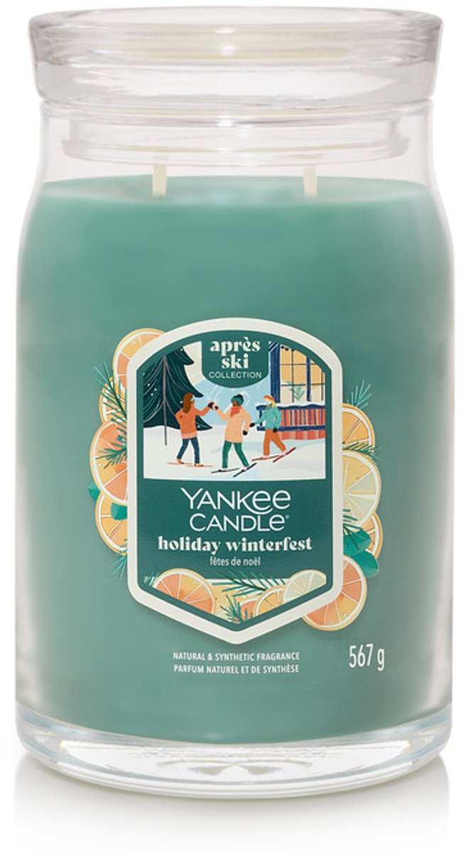 Bougie Yankee - bougie parfumée en grand pot Holiday Winterfest - 90 heures de combustion - deux mèches