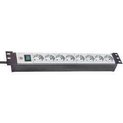 Prise Brennerstuhl premium-line 19 pour armoires électriques 8 prises noir gris clair 3m h05vv-f 3g1.5 format 19