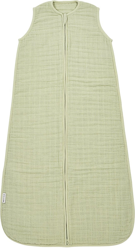 Meyco baby uni baby zomerslaapzak - pre-washed hydrofiel - soft olive - 70cm - 0.5 tog